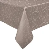 Erwin Müller Tischdecke, Tischwäsche Oberhausen, Jacquard Ranken Taupe Größe 130x190 cm - pflegeleicht, bügelleicht, eckige Decken mit Kuvertsaum