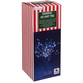 Out of the Blue LED-Lichterkette Bunter Lichterbaum 108 farbige LEDs Batterie 108-flammig Silberfarben