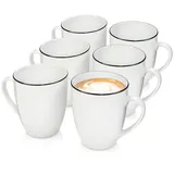 sänger Kaffeebecher Marlo Black Rim | 6 teilig aus Porzellan | Gr.: onesize
