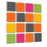 platino24 Akustikplatte 16 Elemente 3D-Set Colore Quadrat 27,5 x 27,5 cm Multicolore orange