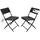 Lemodo Klappstuhl 2er Set Stühle, schwarz Rattan-Optik, Campingstuhl