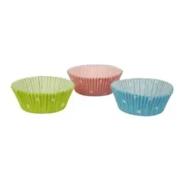 Papstar 60 Backförmchen Ø 5 cm · 2,5 cm farbig sortiert "Dots"