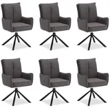 Homestyle4u Esszimmerstuhl Polyester grau 6er Set