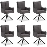 Homestyle4u Esszimmerstuhl Polyester grau 6er Set