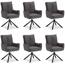Homestyle4u Esszimmerstuhl Polyester grau 6er Set