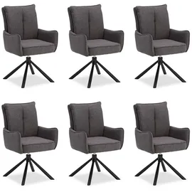 Homestyle4u Esszimmerstuhl Polyester grau 6er Set