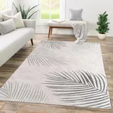 TT Home Wohnzimmer Teppich Kurzflor Geometrisches Design Abstrakte Optik, Farbe:Hellbeige Grau, Größe:160x230 cm