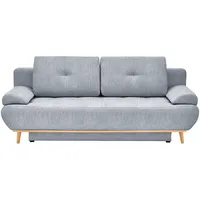 Novel Schlafsofa, Grau, Textil, Eiche, 3-Sitzer, Füllung: Polyetherschaumkern, 200x71x95 cm, Stoffauswahl, Wohnzimmer, Sofas & Couches, Schlafsofas, Schlafsofas mit Bettkasten
