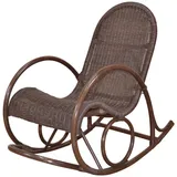 Mid.you Schaukelstuhl, Braun, Holz, Rattan, massiv, Uni, 60x100x116 cm, Schaukelfunktion, Wohnzimmer, Sessel, Schaukelstühle
