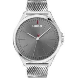 HUGO Unisex. 1530135 Analoguhr Smash grau (OSFA), Lässig, Armbänder, Rostfreier Stahl