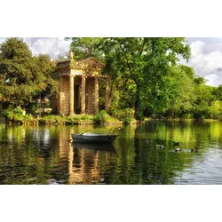 Fototapete PAPERMOON "Boot im See", bunt, B:4,50m L:2,80m, Vlies, Tapeten