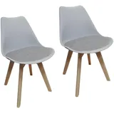 Hti-Living Esszimmerstuhl Atlanta PU antikgrau 2er Set