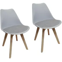 Hti-Living Esszimmerstuhl Atlanta PU antikgrau 2er Set