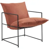 [en.casa] Sessel Utsjoki Textil 61 x 90 x 70 cm Schwarz/Orange mit Kissen