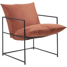 [en.casa] Sessel Utsjoki Textil 61 x 90 x 70 cm Schwarz/Orange mit Kissen