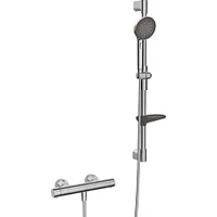 Hansa HANSAPRISMA Duschsystem 48130421 mit Thermostat, Wandmontage, 770mm, chrom