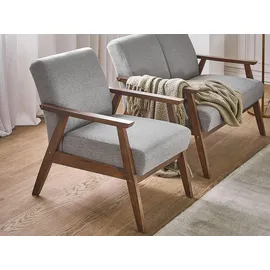 Beliani Sessel Retro-Design Polyester 70 x 70 x 70 cm Grau