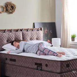 Bambi Boxspringbett 180x200 mit Matratze Bamboo Sleep Set Stauraum 7-Komfortzonen H3 Polsterbett 180 x 200 Doppelbett 180 x 200