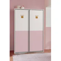 möbel-direkt.de Drehtürenschrank Cindy 139 x 200 x 65 cm Weiß/Rosa