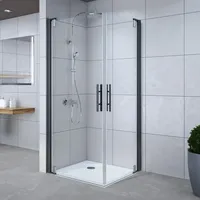 Breuer Europa Design 80x80 cm Klarglas Profilfarbe schwarz