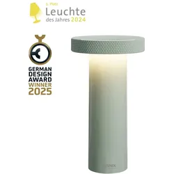 VOLUME retro Akku-Tischleuchte In- und Outdoor olivgrün