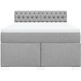 vidaXL Boxspringbett 140 x 200 cm Hellgrau