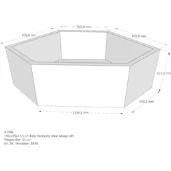 Badewannenträger für Riho 145 × 145 × 47,5 cm