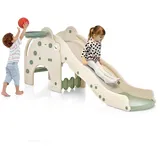 Rutsche Outdoor 4 in 1 Kinder Rutsche & Tunnel & Basketballkorb & Leiter 187,5 X