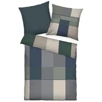 Tom Tailor Satin-Bettwäsche KARO 135 x 200 cm navy/natur