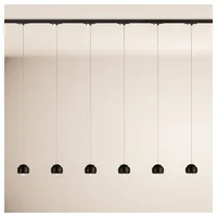S.luce Pendelleuchte Beam LED 1-Phase-Schiene 200cm Esszimmerlampe Endeinspeiser Schwarz,