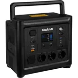 Craftfull Powerstation Stromgenerator Fast Charge PS800 3 J. Garantie Powerstation Stromerzeuger Powerbank inkl. intelligentes Batteriemanagementsystem - Schnelllade-Powerstation 43500 mAh (230 V, 1 St), Tragbarer Akku - mobile Stromversorgung - Camping schwarz