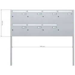 A-017er Freistehende Edelstahl V2A Briefkastenanlage zum Einbetonieren