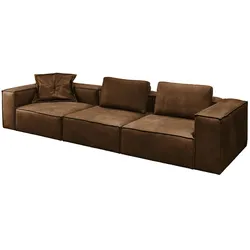 KAWOLA Sofa CARMO 4-Sitzer Leder braun