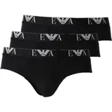 Emporio Armani Herren Slips 3 Einheiten - Briefs, Unterwäsche, Stretch Cotton schwarz M