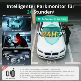 BOTSLAB 4K 3-Kanal Dashcam Auto Vorne Hinten