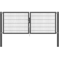 GAH Alberts Doppeltor Flexo Plus 300 cm x 120 cm Pfosten 100 cm x 100 cm Anthrazit