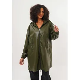 Freshlions Outdoorjacke "Gillian", Damen, Gr. S, grün (khaki), 100% Polyester, unifarben, normal, Jacken Outdoorjacke, aus stylishem Kunstleder