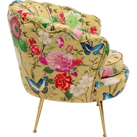 Kare Relaxsessel WATERLILY Polyester 85 x 77 x 78 cm Gelb mit Blumenmotiv