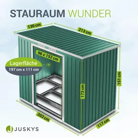 Juskys Geräteschuppen M 2,13 x 1,3 m dunkelgrün