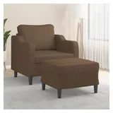 vidaXL Sessel mit Hocker 77 x 80 x 60 cm Braun