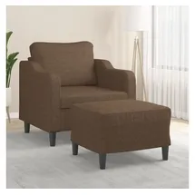 vidaXL Sessel mit Hocker 77 x 80 x 60 cm Braun