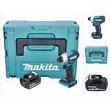 Makita DTD 157 F1J Akku Schlagschrauber 18 V 140 Nm 1/4" Brushless + 1x Akku 3,0 Ah + Makpac - ohne Ladegerät