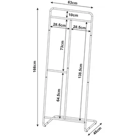 [en.casa] Sandviken Garderobenständer 166x63x48 cm schwarz