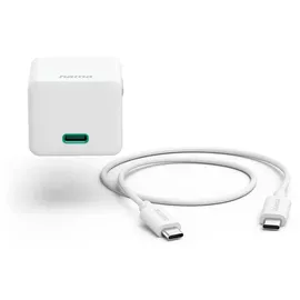 Hama Schnellladegerät mit Ladekabel USB-C PD 20 W 1 m Weiß