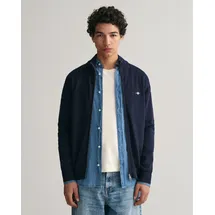 GANT Herren. Strickjacke - CASUAL COTTON ZIP Cardigan Stehkragen, Baumwolle Navy XXL, Lässig, Langarm, Marine