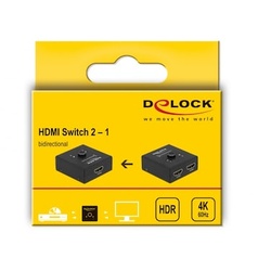 Delock HDMI 2 - 1 Umschalter bidirektional 4K 60 Hz kompakt