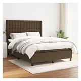 vidaXL Boxspringbett mit Matratze Dunkelbraun 180x200 cm Stoff