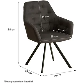 Homestyle4u Polsterstuhl Leinen anthrazit 4er Set