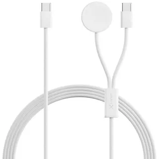 Xlayer Ladekabel USB-C Stecker Rundkabel USB C auf bis 100 W 1,5 m (Weiß)