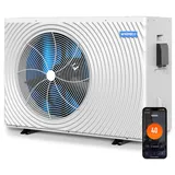 WARMBLU H18 Inverter Pool Wärmepumpe 18 kW | Für Pools bis 79 m3 | Hocheffiziente Poolheizung mit COP 16, über 45% Energieersparnis, WLAN-Steuerung, 6,5 m3/h, Wärmepumpe für Aufstell- & Einbaupools